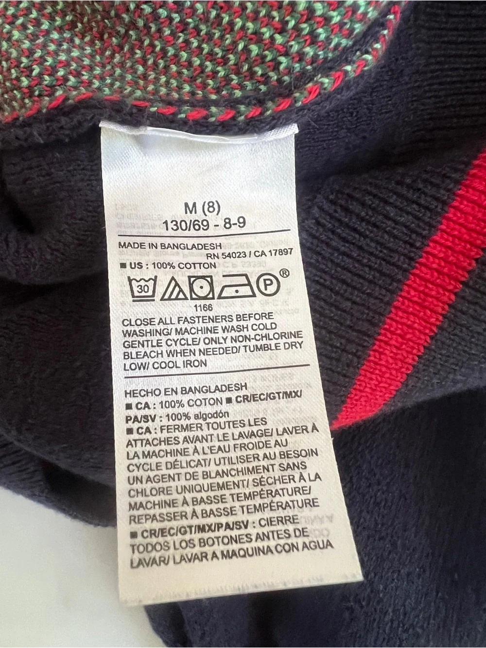 Old Navy Slouchy Long-Sleeve Cherry Print Cardigan Sweater, Navy/Red, Size M (8)